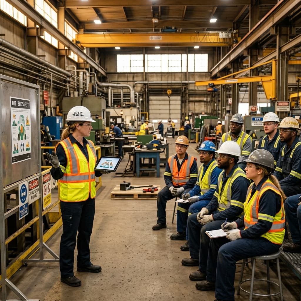 BHG Forklift Training instructor leading an onsite training session